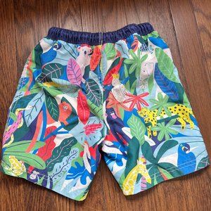Boden Kids Bathing Suit Bottom "Woven Trunks - Multi-Jungle"